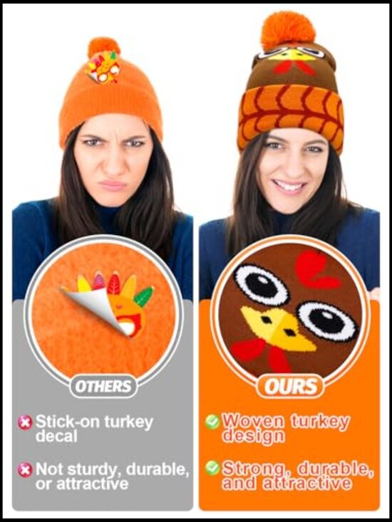 Turkey Beanie Hat and Gloves Set for Thanksgiving Trot Runners main image 7